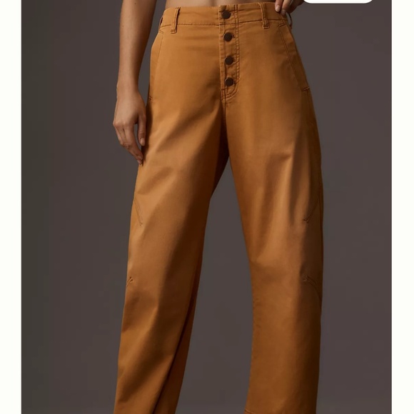 Brand New Pilcro Button-Front Barrel Pants - Picture 5 of 9